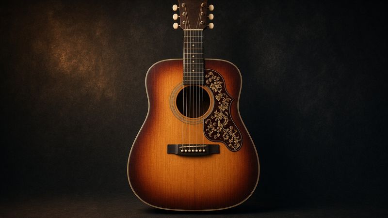 Illustration of a Gibson Hummingbird Standard - AI-generated, not a photo of the exact product